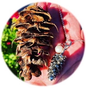 Pinecone with Silver and Pearl Necklace for Blog